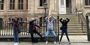 team making shapes