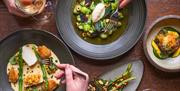 No.4 Clifton Village - selection of dishes from the menu

Rolled Monkfish, Spring gnocchi, and purple sprouting broccoli