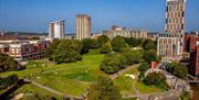 Aerial shot of Castle Park