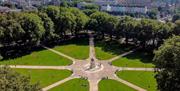 Aerial view of Queen Square in Bristol