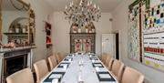 Boardroom set up with glasses