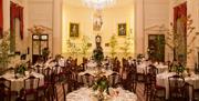 Tables set up in grand room for event