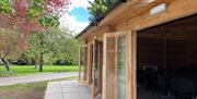 Cabin patio and doors