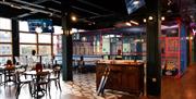 Sixes social cricket restaurant area
