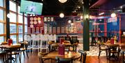 Sixes social cricket restaurant area