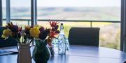 Flowers, vases with a view
