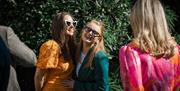 Summer party guests having fun