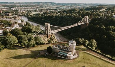 Clifton Observatory and Clifton Suspension Bridge