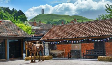 Somerset Rural Life Museum - Horse Sculpture and Barn