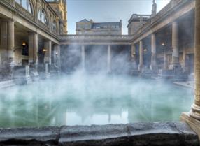 A view of the Roman Baths in the city of Bath