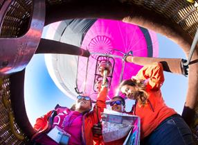 An image from within a hot air balloon basket