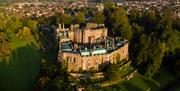Aerial shot of Berkeley Castle Bristol