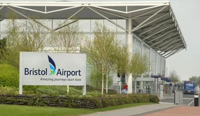 The exterior of the Bristol Airport terminal building